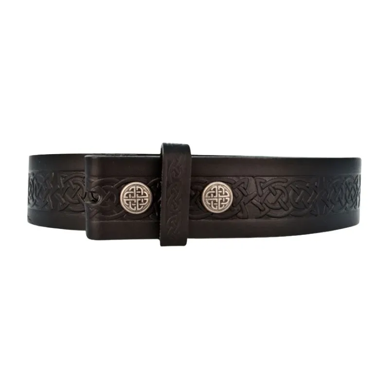 B22020 Celtic Design BLACK Belt Closeup View Gaelsong