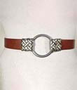 Irish Leather Belt with Celtic Designed Buckle view 1
