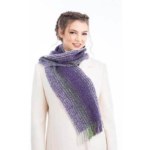 Irish Fringed Trim Scarf in Wool and Cashmere