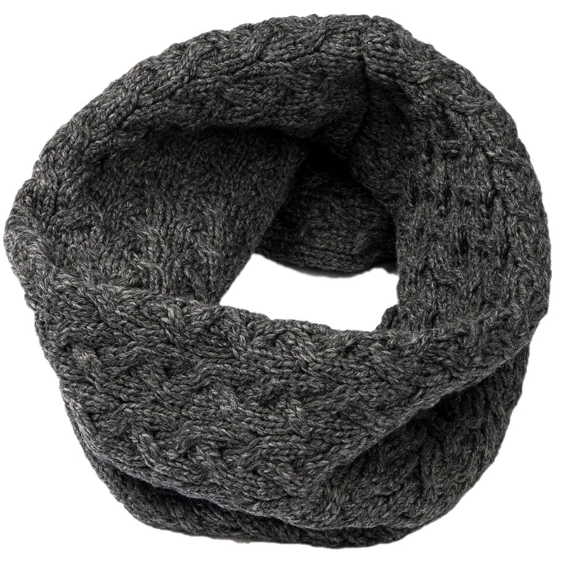 B30193 CHARCOAL Colour  SuperSoft Merino Cable Infinity Scarf Studio Gaelsong