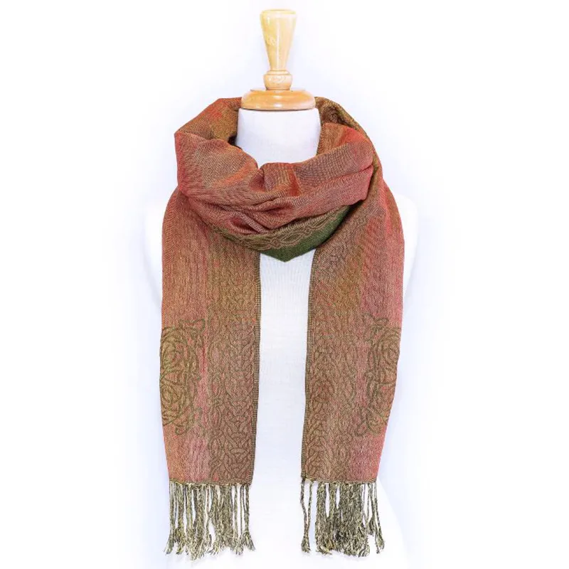 B30217 Reversible Celtic Scarf - Green & Red Reverse Gaelsong