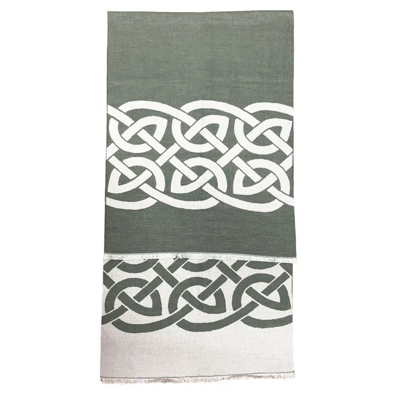 B30220 Thyme & Grey Irish Reversible Scarf Folded View Gaelsong