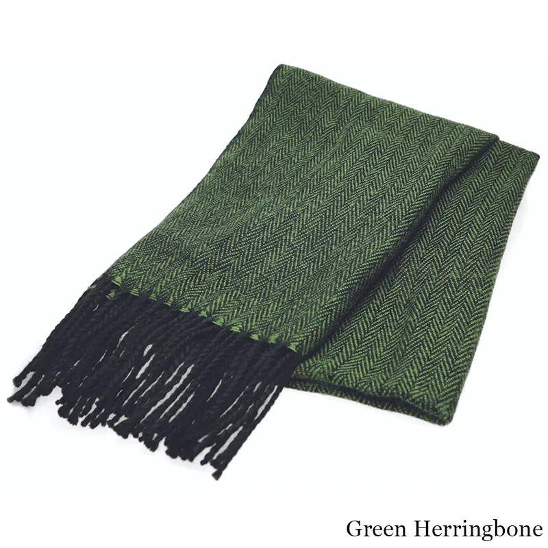 B30246 Color GREEN Herringbone Irish Style Quiet Man Scarf Gaelsong