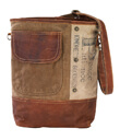 Peace And Patience Shoulder Bag Made of Repurposed Military Canvas Tents and Distressed Leather Gaelsong