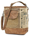 Peace And Patience Shoulder Bag Made of Repurposed Military Canvas Tents and Distressed Leather Gaelsong