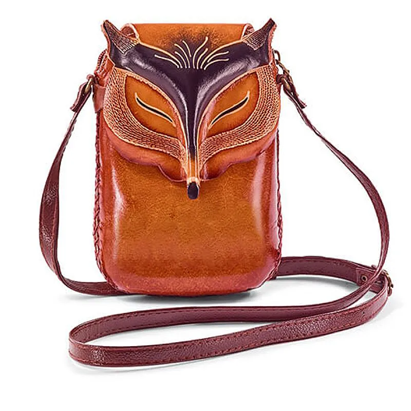 Leather fox purse on sale