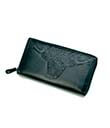Black Zipped Celtic Leather Wallet for Ladies