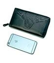 Black Zipped Celtic Leather Wallet for Ladies view 2