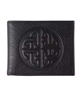 Premium Leather Celtic Knot Wallet in Black