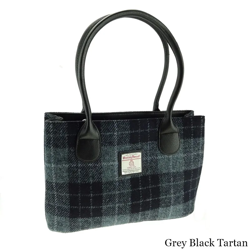 B40175 GREY BLACK Classic Harris Tweed Tartan Handbag  Gaelsong