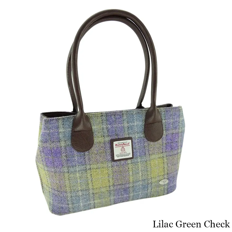 B40175 LILAC PINK Classic Harris Tweed Tartan Handbag  Gaelsong