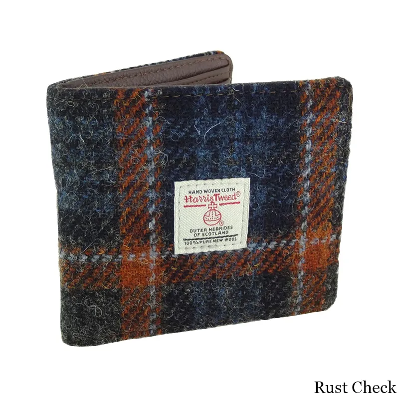 B40188 RUST Colour Men's Scottish Tartan Harris Tweed Wallet  Gaelsong