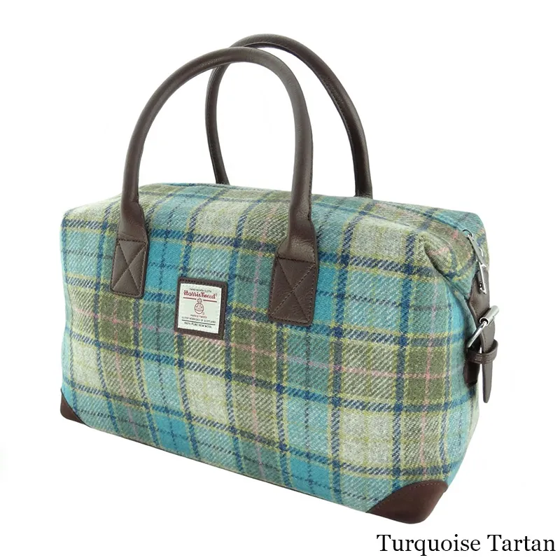 Handmade Tartan Harris Tweed Overnight Bag 