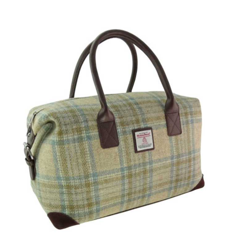Handmade Tartan Harris Tweed Overnight Bag  view 20