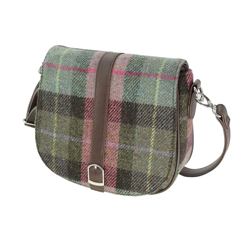 Handmade Harris Tweed Large Tote Bag - Soft Pink Tartan | Gaelsong