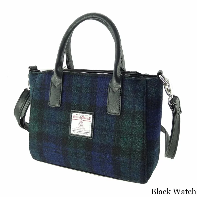 B40242-BLACK-WATCH-Colour-Small-Tartan-Harris-Tweed-Tote-Bag-Gaelsong