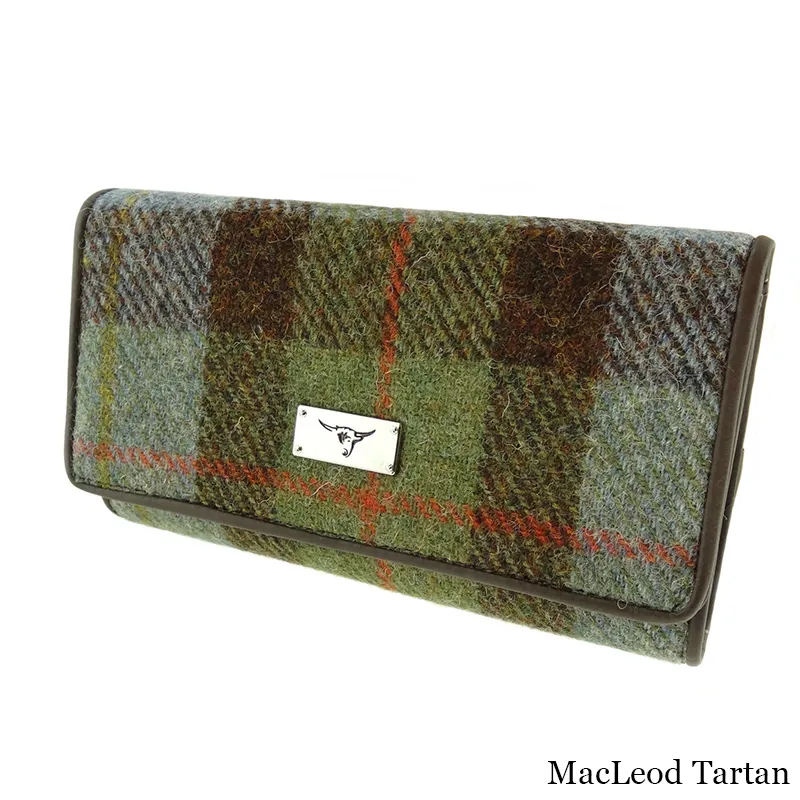 B40244 MACLEOD Colour Women's Handwoven Harris Tweed Tartan Purse Wallet Gaelsong