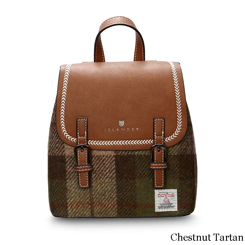 B40249CHESTNUT Mini Harris Tweed Jura Backpack Gaelsong