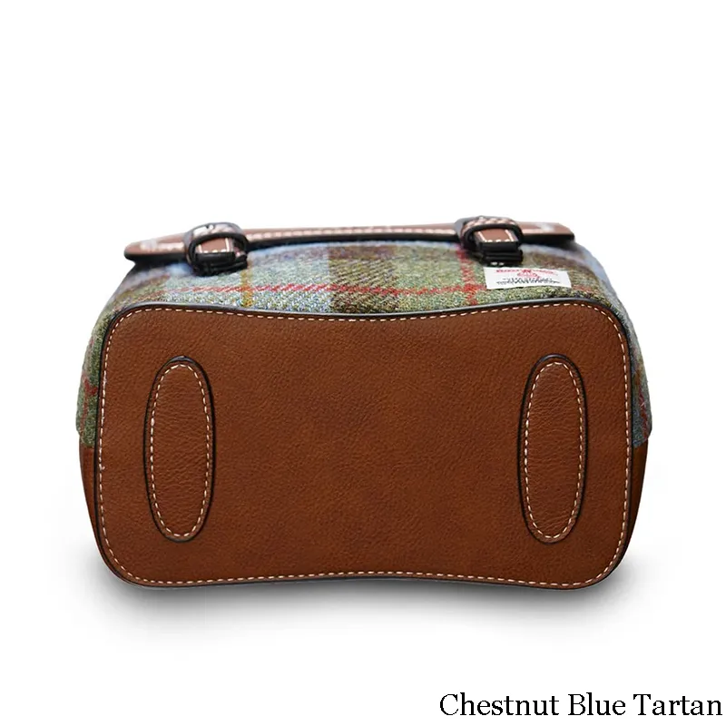 B40249 CHESTNUT BLUE Mini Harris Tweed Jura Backpack Gaelsong
