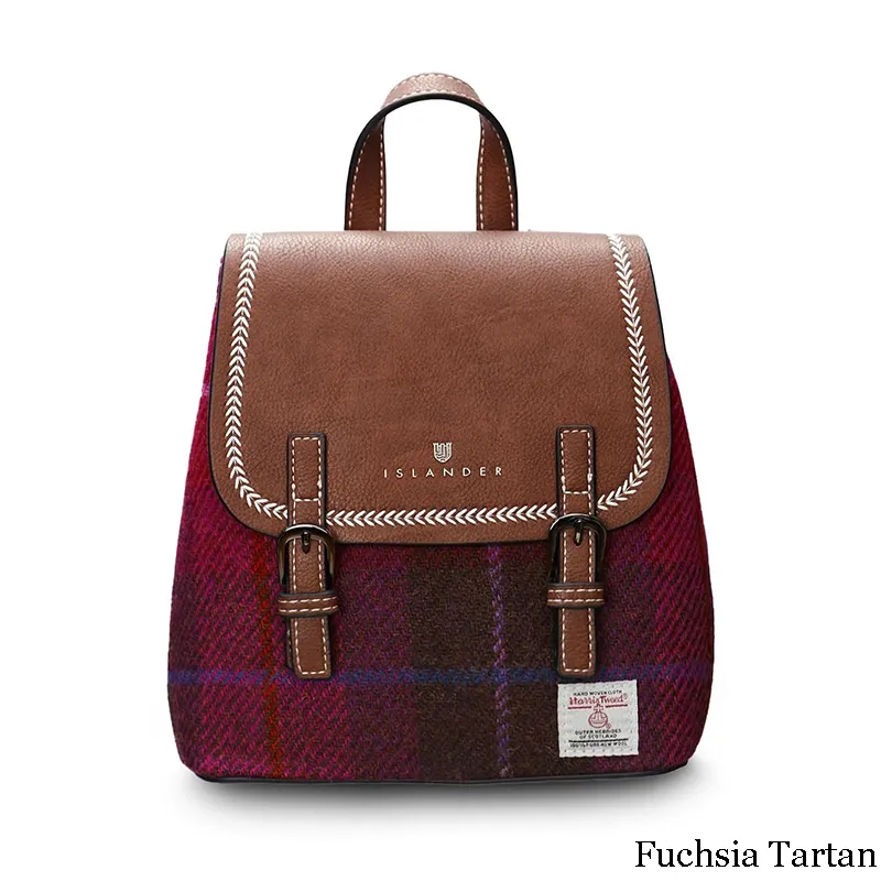 B40249 FUCHSIA Mini Harris Tweed Jura Backpack Gaelsong