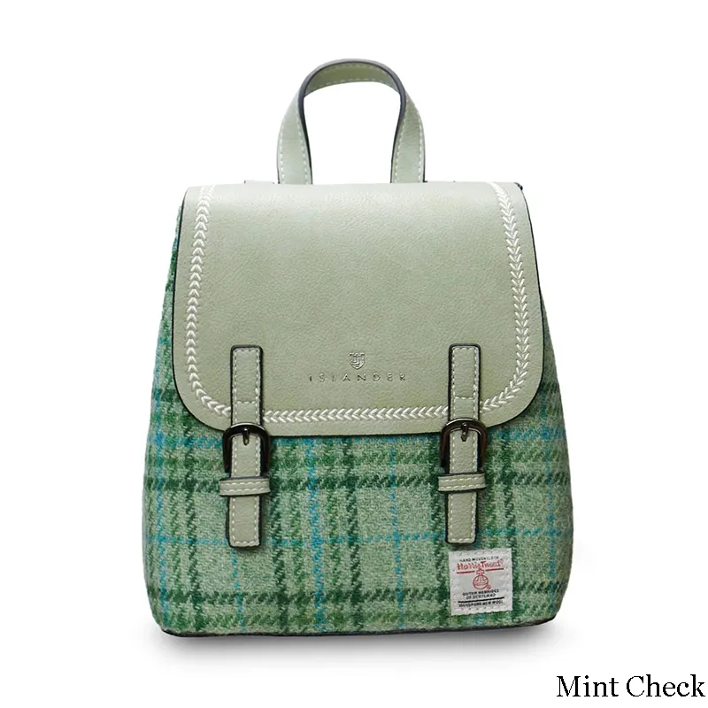 B40249 MINT CHECK Mini Harris Tweed Jura Backpack Gaelsong