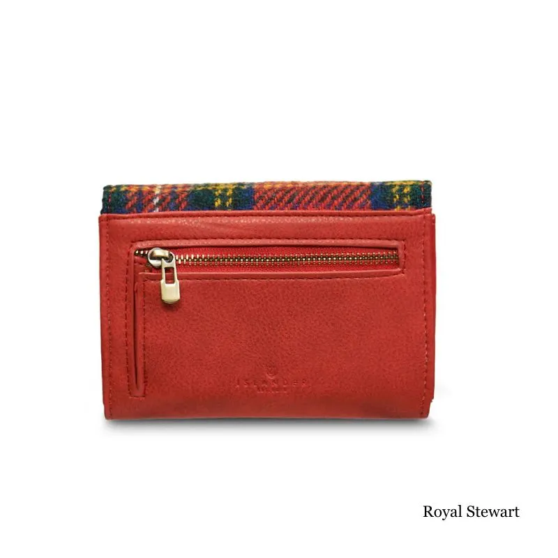 B40251 Handwoven Small Women's Harris Tweed Wallet Royal Stewart Gaelsong