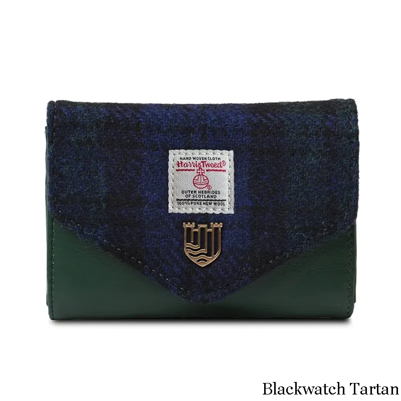 B40251 BLACKWATCH TARTAN Colour Handwoven Small Women's Harris Tweed Wallet Gaelsong