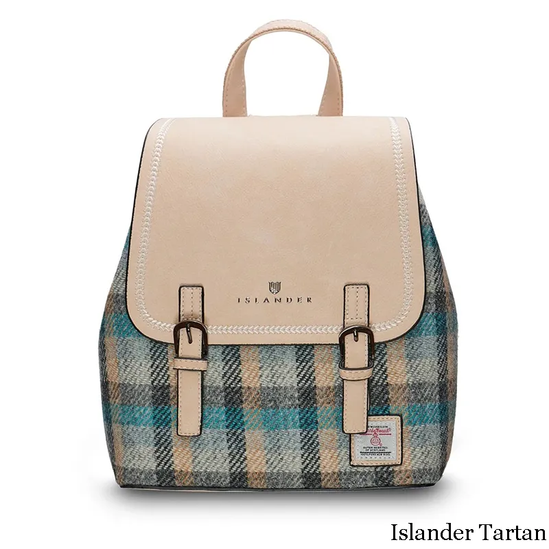B40252 ISLANDER TARTAN Colour Ladies Harris Tweed Jura Backpack Gaelsong