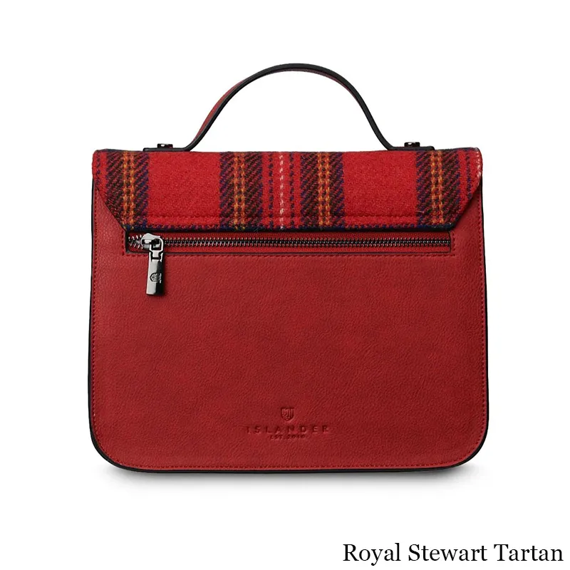 B40254 ROYAL STEWART Colour Handmade Harris Tweed Satchel Bags Back Side  Gaelsong