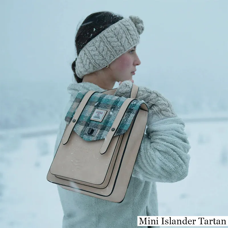 B40256 MINI ISLANDER  Colour Authentic Harris Tweed Highland Backpack Gaelsong