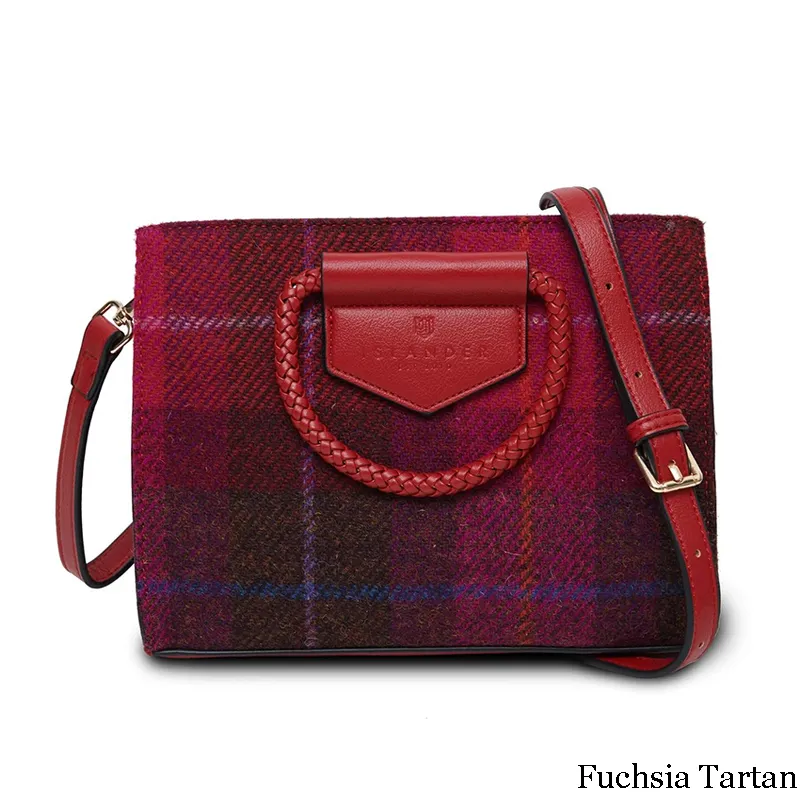 Joules red tweed bag deals