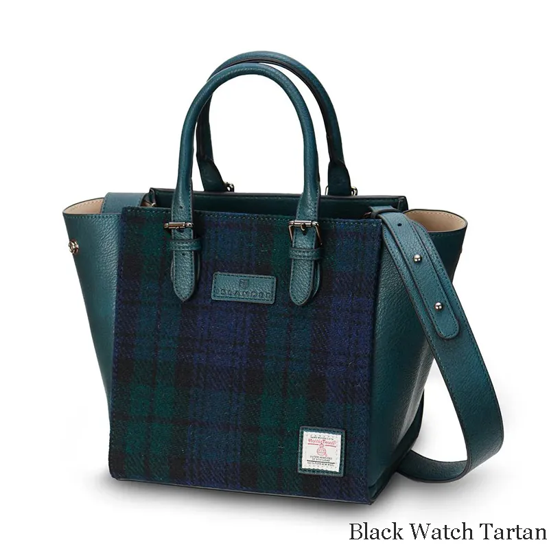 B40266 MEDIUM BLACK WATCH Colour Handcrafted Harris Tweed Callie Tote Bag Gaelsong
