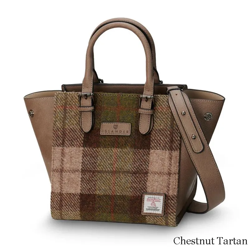 B40266 MEDIUM CHESTNUT Colour Handcrafted Harris Tweed Callie Tote Bag Gaelsong