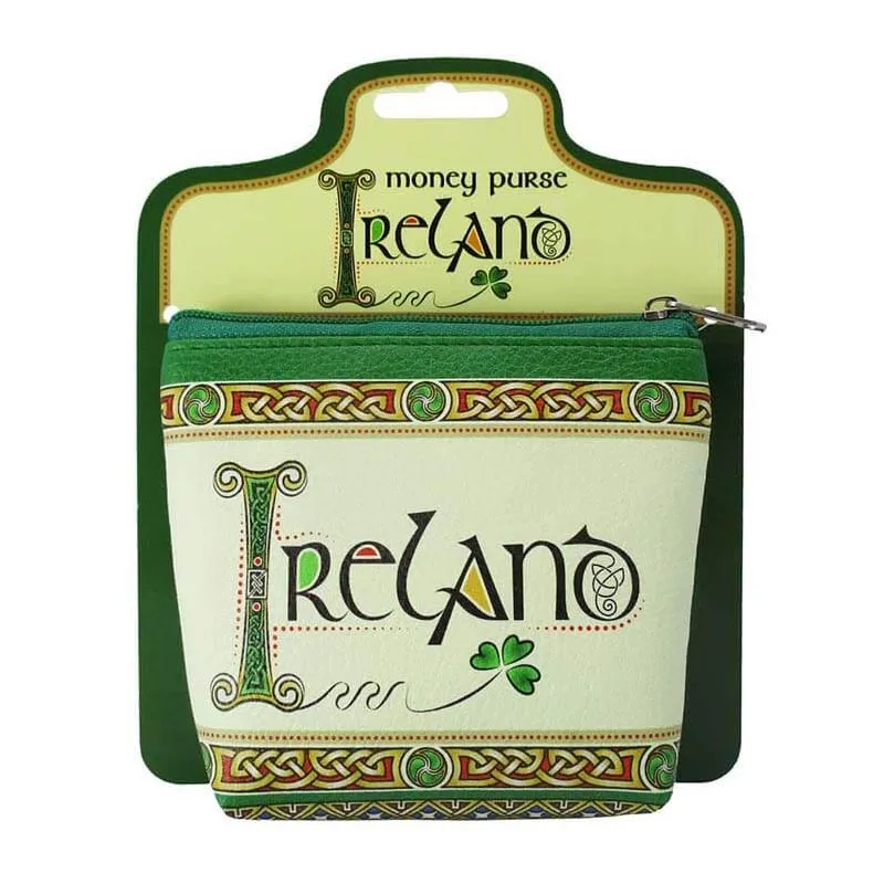 B40269 IRELAND Irish Style Zip Coin Purse Packaging Gaelsong