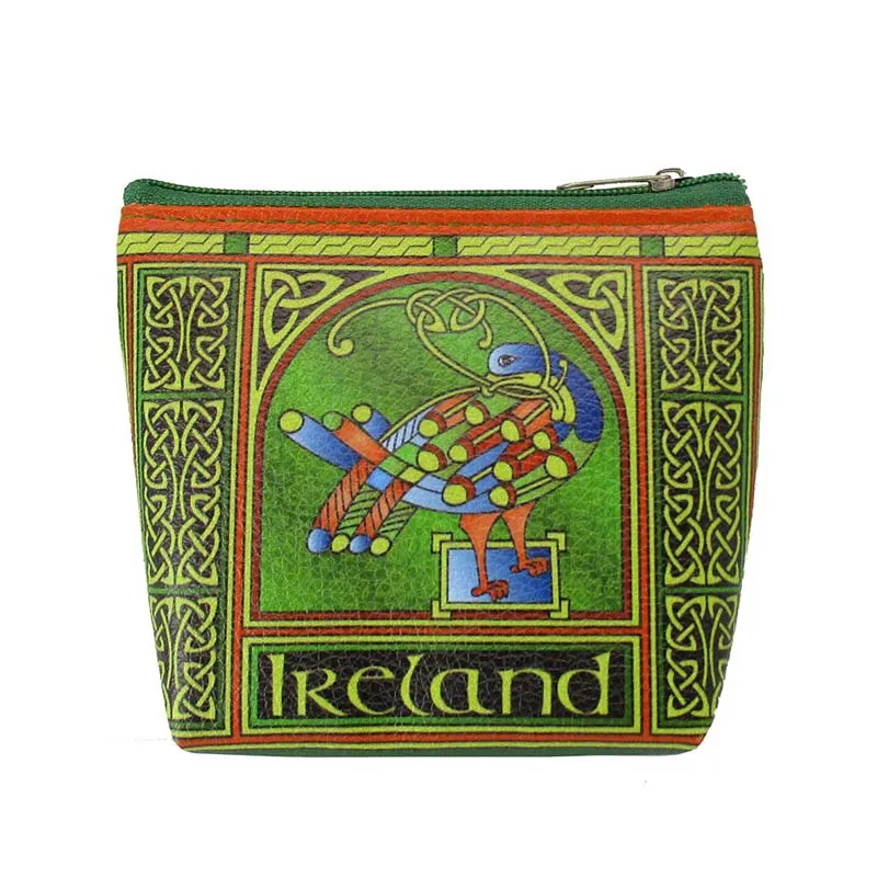 B40269 PEACOCK Irish Style Zip Coin Purse Gaelsong