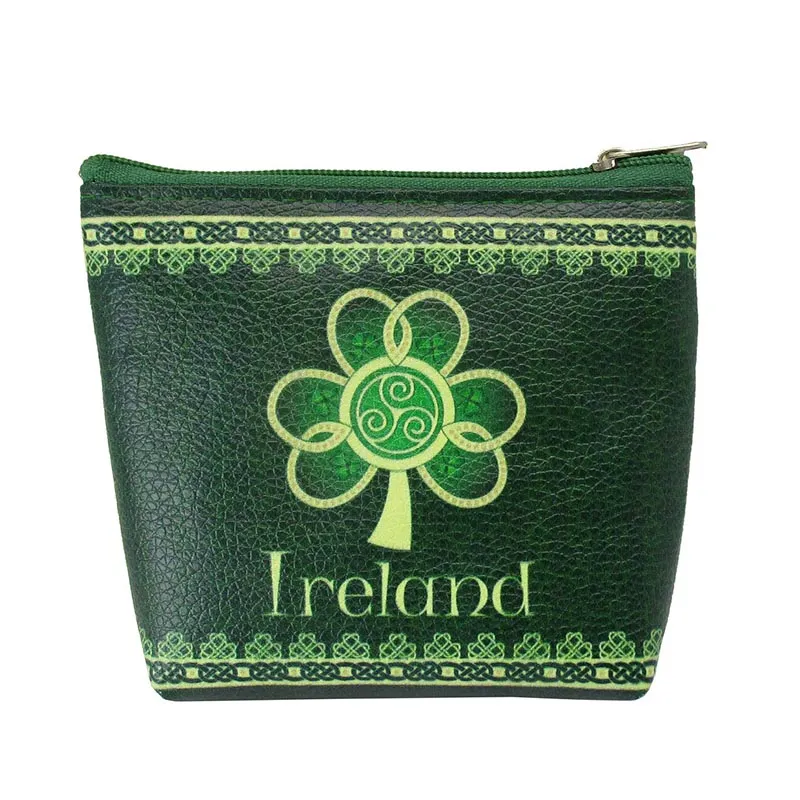 B40269 SHAMROCK Irish Style Zip Coin Purse Gaelsong