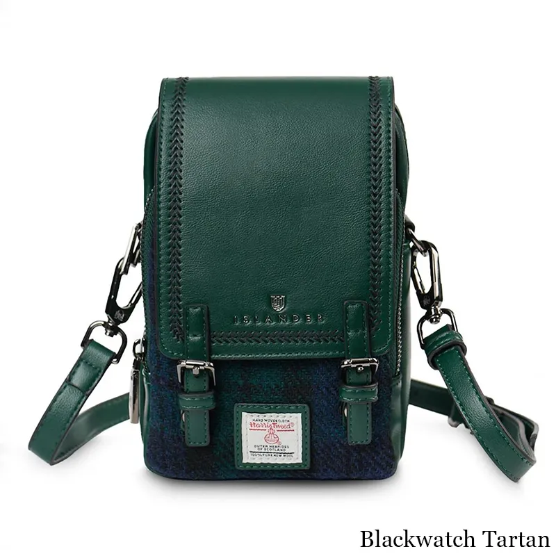 B40273 BLACKWATCH TARTAN Colour Handmade Ladies Harris Tweed Crossbody Bag- Mini Gaelsong