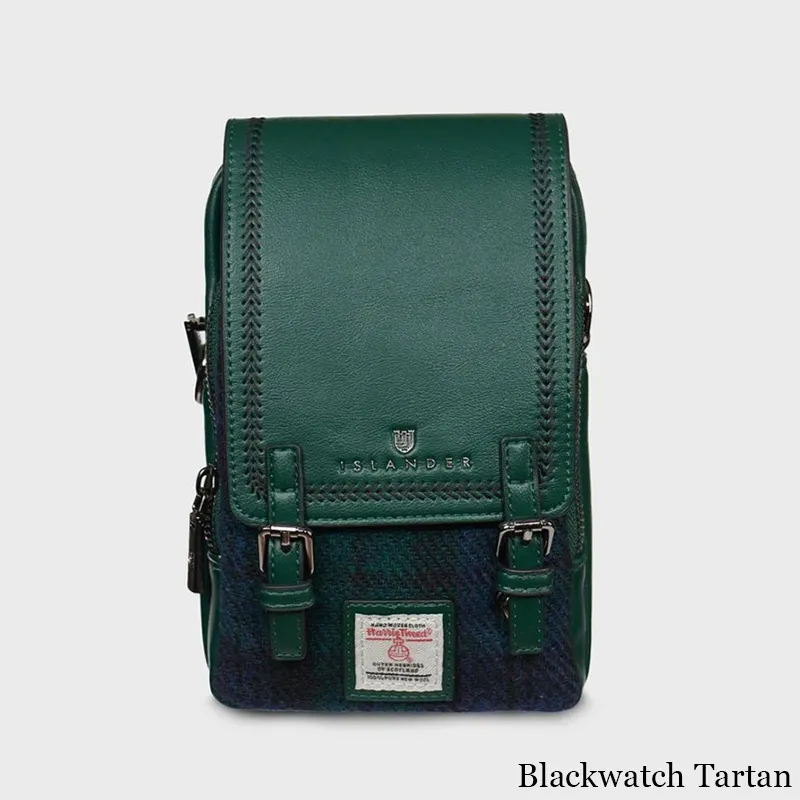 B40273 BLACKWATCH TARTAN Colour Handmade Ladies Harris Tweed Crossbody Bag- Mini Studio Gaelsong