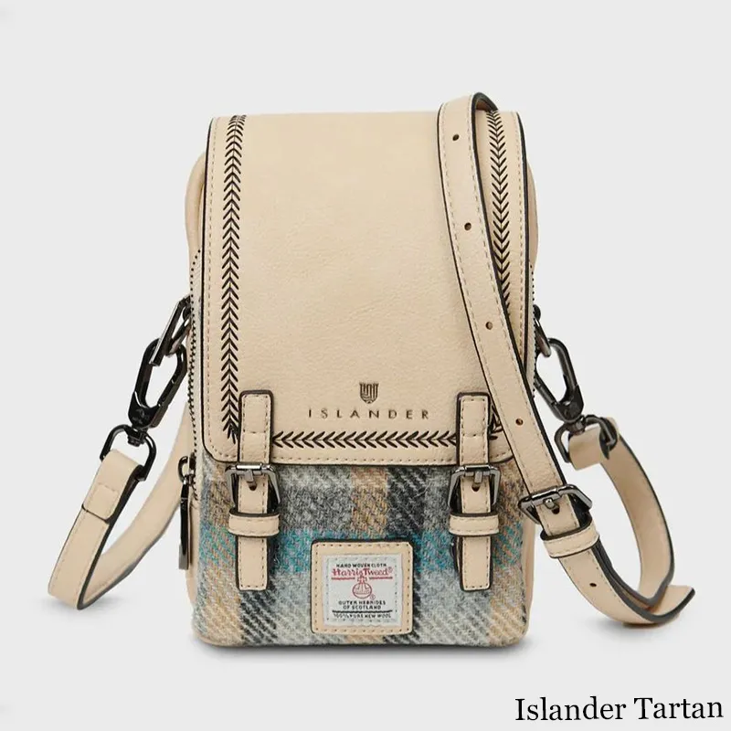 B40273 ISLANDER TARTAN Colour Handmade Ladies Harris Tweed Crossbody Bag- Mini Gaelsong