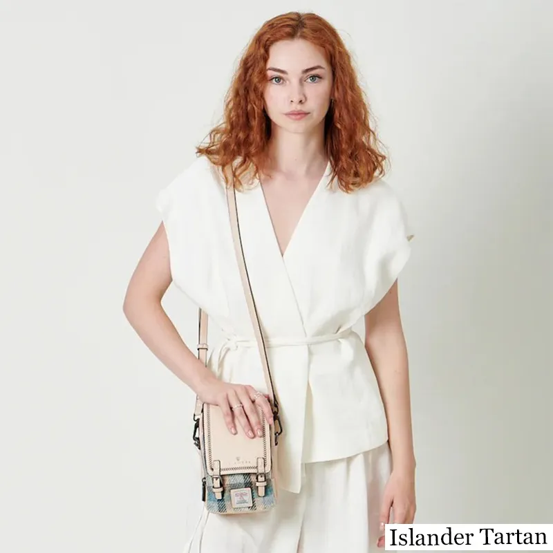 B40273 ISLANDER TARTAN Colour Handmade Ladies Harris Tweed Crossbody Bag- Mini Lifestyle Gaelsong