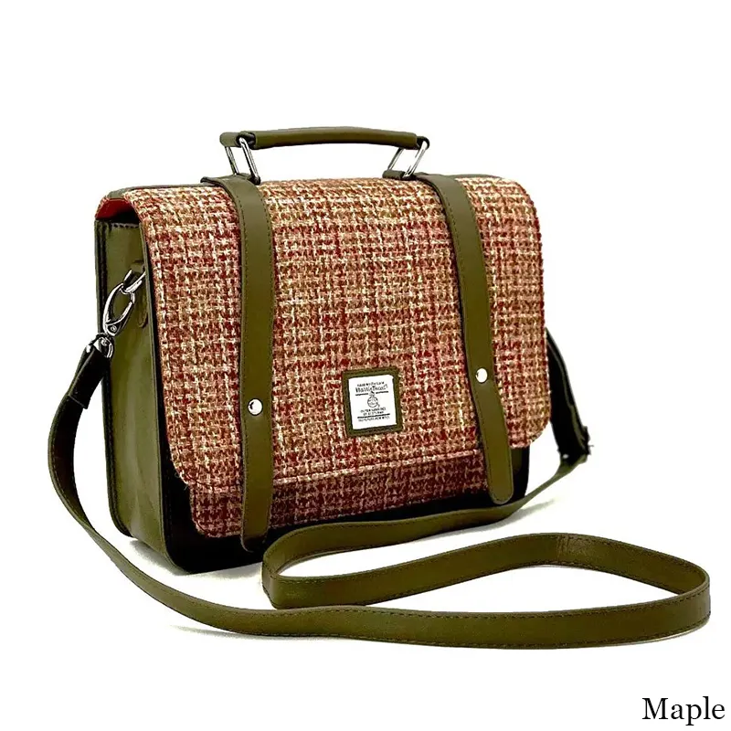 B40275 MAPLE Colour Handcrafted Mini Harris Tweed Messenger Bag Gaelsong