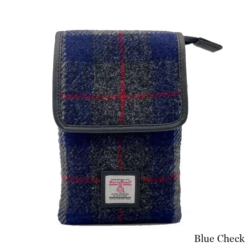 B40277 BLUE CHECK Colour Women's Harris Tweed Mini Crossbody Bag Gaelsong