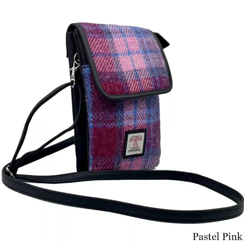 B40277 PASTEL PINK Colour Women's Harris Tweed Mini Crossbody Bag Gaelsong
