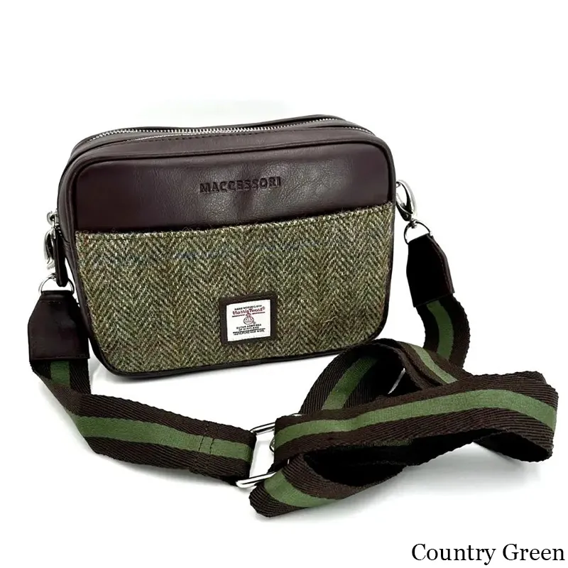 B40280 COUNTRY GREEN Colour Genuine Harris Tweed Camera Bag Gaelsong