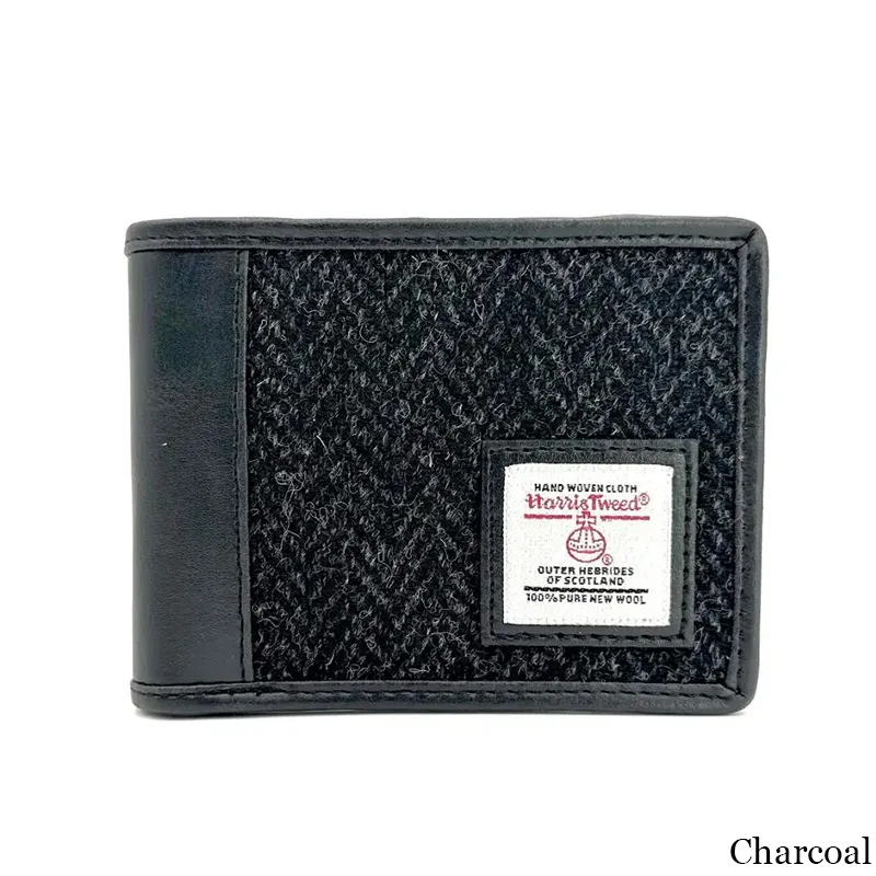 Men's Handwoven Harris Tweed Bifold Coin Wallet