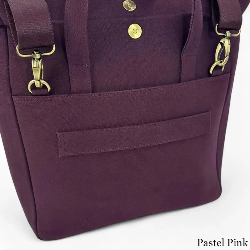 B40282 PASTEL PINK Colour Large Handcrafted Harris Tweed Travel Bag Closeup View Gaelsong