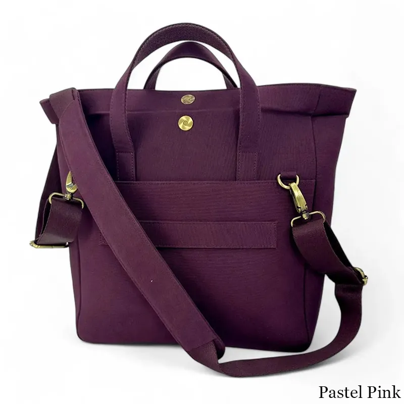 B40282 PASTEL PINK Colour Large Handcrafted Harris Tweed Travel Bag Strap View Gaelsong