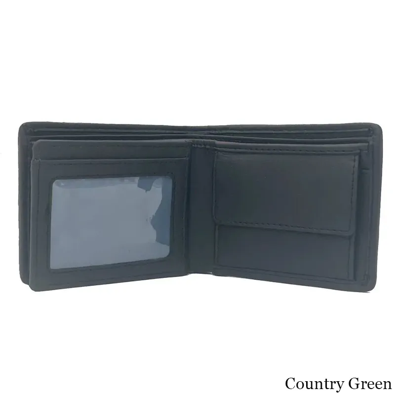 B40288 COUNTRY GREEN Colour Harris Tweed Trifold Wallet With Coin Pocket Inside View Gaelsong