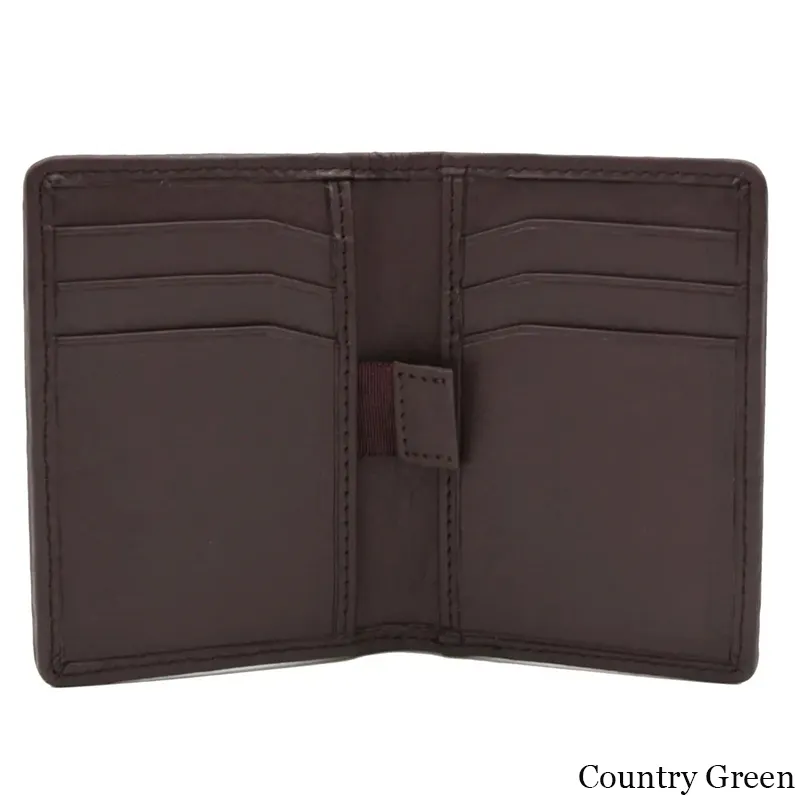 B40291 COUNTRY GREEN Colour Harris Tweed Slim Card Holder Inside Pockets View Gaelsong
