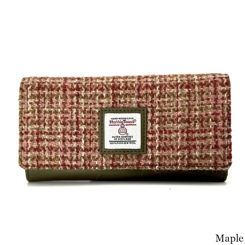 B40292 MAPLE Colour Women Handmade Harris Tweed Long Wallet Gaelsong